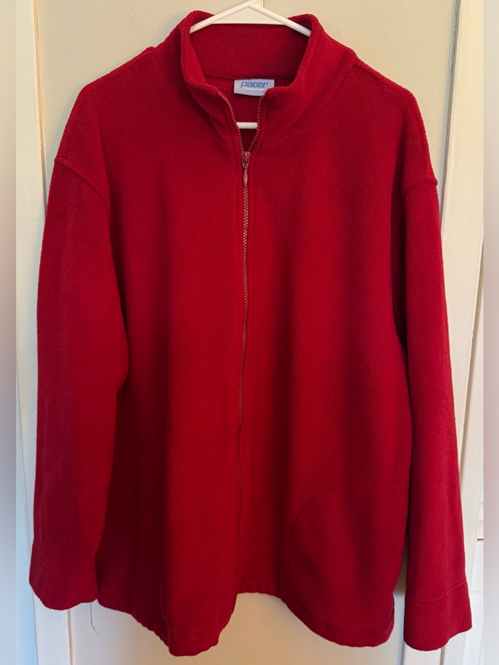 Pacer by Karen Scott Red Soft Fleece Jacket Women’s Full Zip